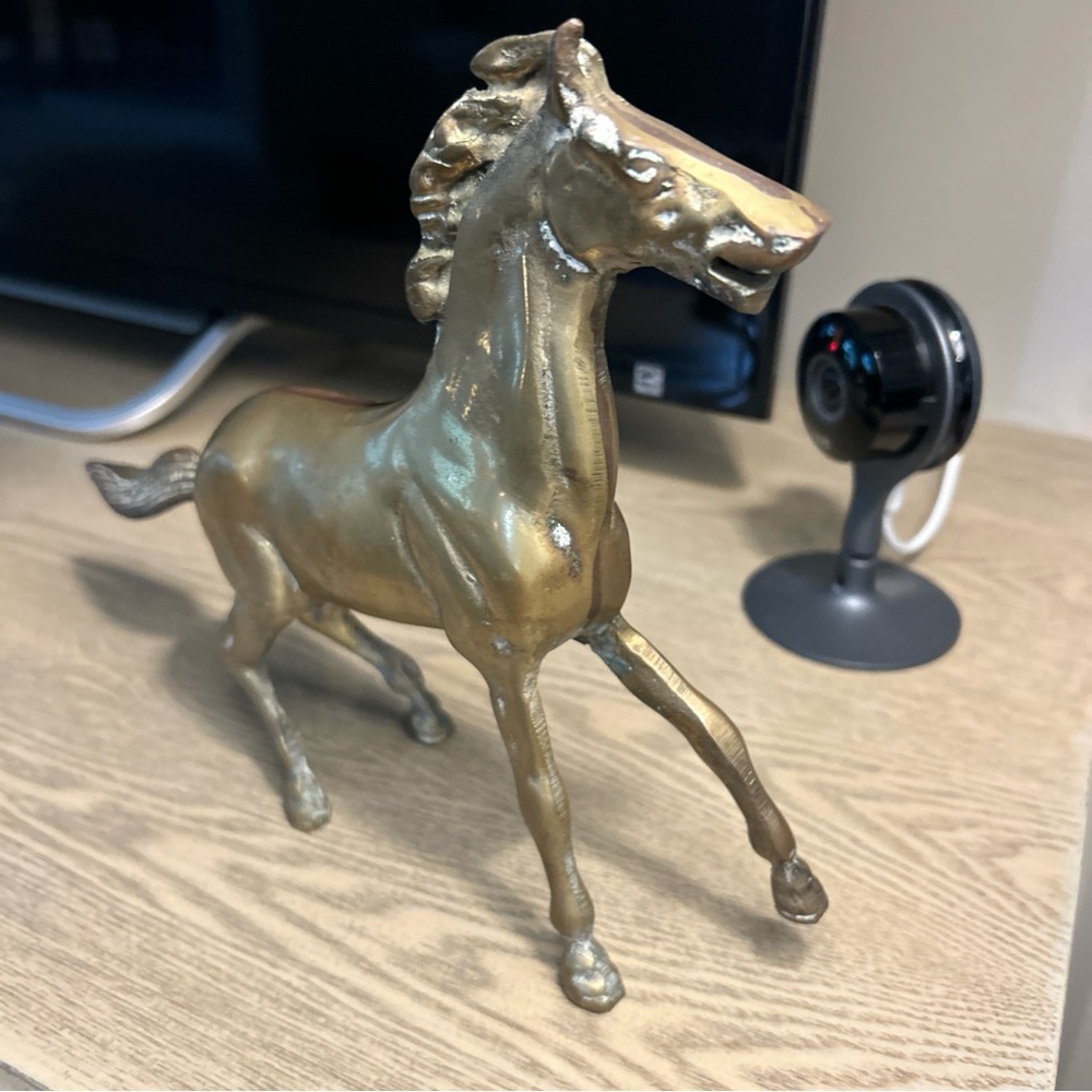 Vintage Solid Brass Horse Wild Pony Figurine - Picture 9 of 9